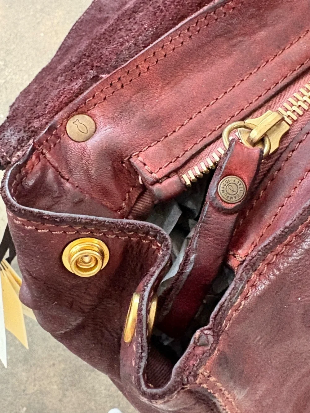 Campomaggi Leather Satchel in Burgundy